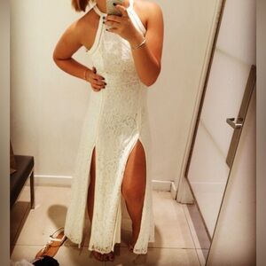 Guess White Lace Backless Dress